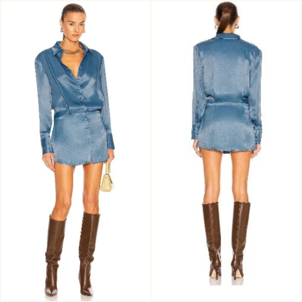 Atoir Shimmering Blue Mini Dress